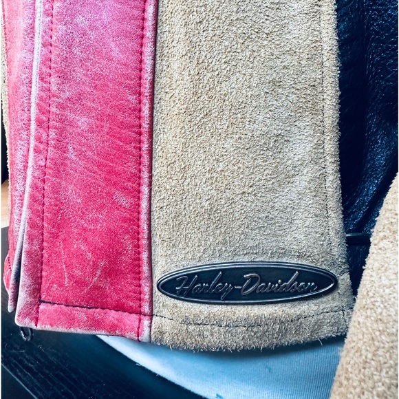 Harley Davidson Vintage RARE Suede and Leather Tri-color Riding Jacket - Picture 11 of 11